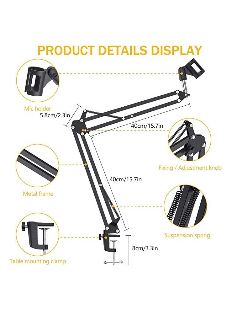 AU-B01 Microphone Suspension Boom Scissor Adjustable Arm Stand with Dual Suspension Springs Black - pzsku/Z632BEF05B5CF28237BACZ/45/_/1682841556/e00265a4-19af-4f0b-89be-a8edfbeb688c