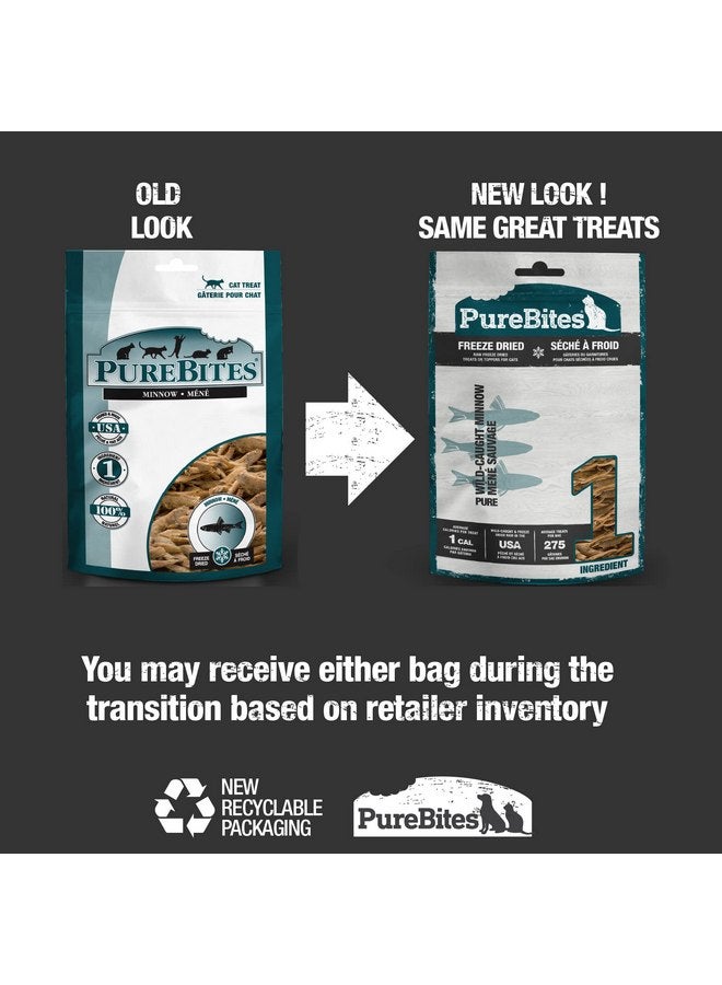 بيور بيتيس مكافآت القطط المجففة بالتجميد من PureBites Minnow، مكون واحد، صُنع في الولايات المتحدة الأمريكية، 2.3 أونصة - Image 2