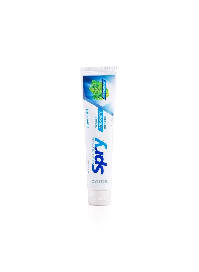 Spry Xylitol Toothpaste 5Oz, Fluoride Toothpaste Adult And Kids, Teeth Whitening Toothpaste With Xylitol, Natural Breath Freshening, Mouth Moisturizing Ingredients, Peppermint (Pack Of 1)  - Image 3