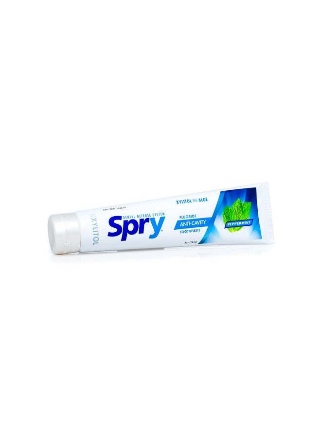 Spry Xylitol Toothpaste 5Oz, Fluoride Toothpaste Adult And Kids, Teeth Whitening Toothpaste With Xylitol, Natural Breath Freshening, Mouth Moisturizing Ingredients, Peppermint (Pack Of 1)  - Image 2