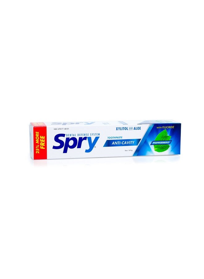 Spry Xylitol Toothpaste 5Oz, Fluoride Toothpaste Adult And Kids, Teeth Whitening Toothpaste With Xylitol, Natural Breath Freshening, Mouth Moisturizing Ingredients, Peppermint (Pack Of 1)  - Image 4