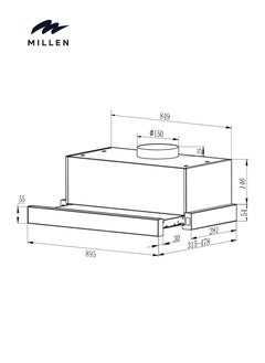 MILLEN 90cm Telescopic hood MBKHSG 9001 BL – 3 Years Warranty, Filters Included  - Image 5