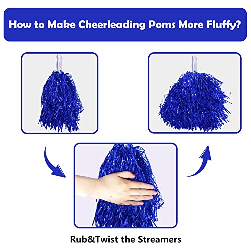 KDPATFAV 24PCS Cheerleading Pomp Tinsel Cheerleading Plastic Pomp Dancesporte Party Football Basketball Club Spirit Sports Stage Show Celebration - Image 5