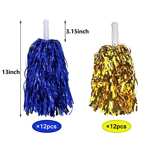 KDPATFAV 24PCS Cheerleading Pomp Tinsel Cheerleading Plastic Pomp Dancesporte Party Football Basketball Club Spirit Sports Stage Show Celebration - Image 2
