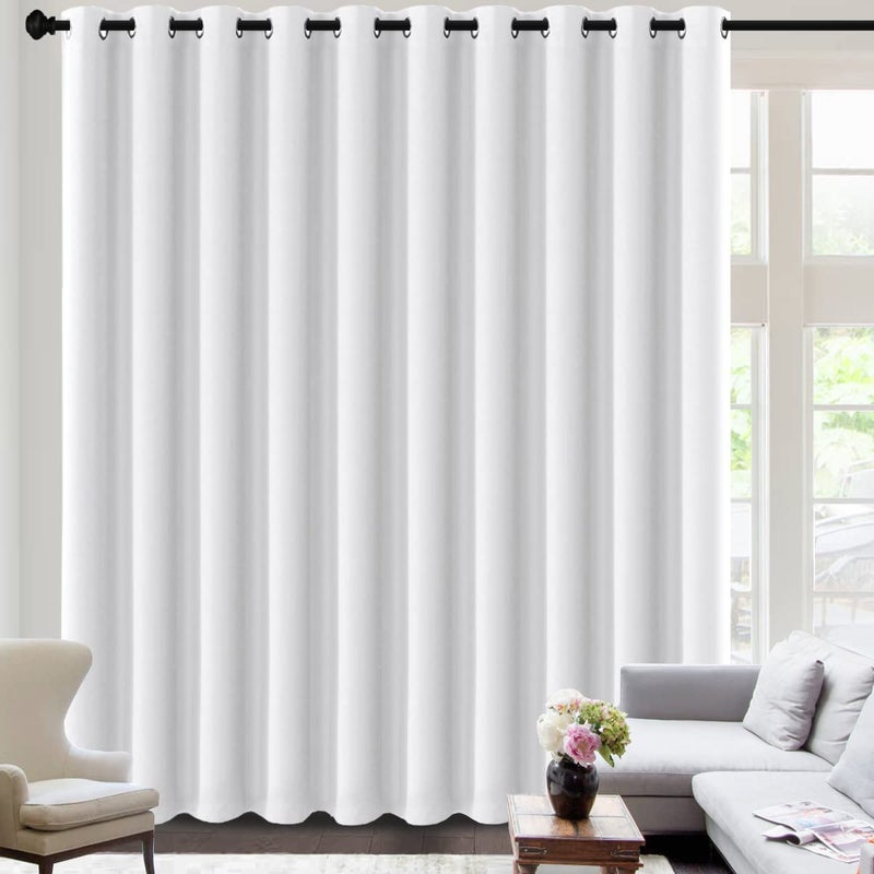 HVERSAILTEX White Curtains for Sliding Glass Door Room Divider Curtains Noise Reduce Barrier Privacy Curtain Panel Portable Window Screen Sliding Partition W180 x L96 inches8 Tall by 15 Wide