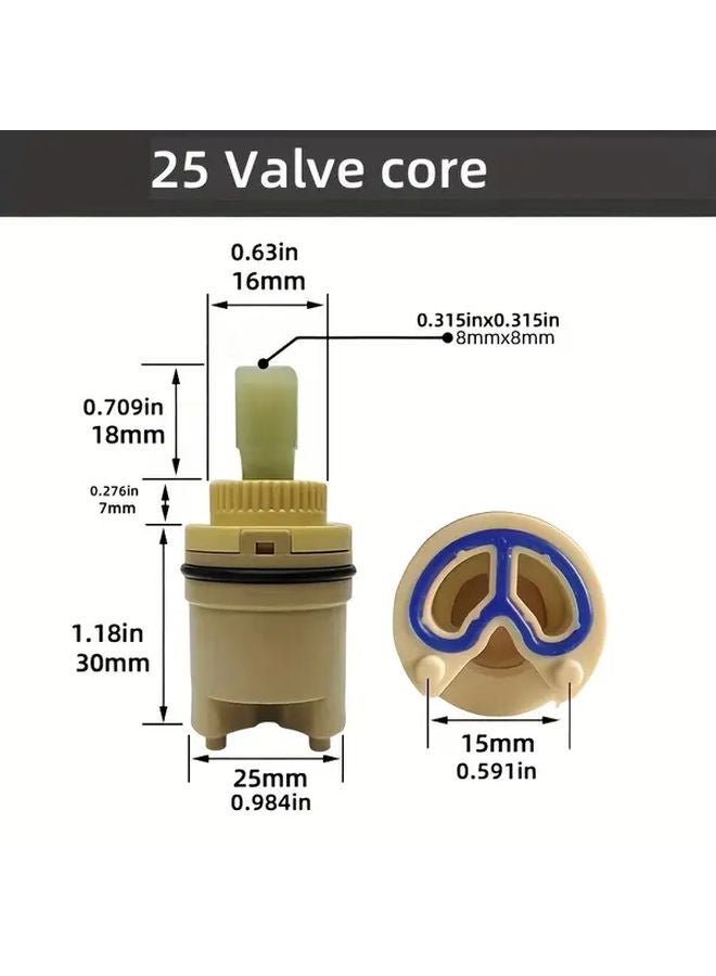 25 Valve Core Ceramic Plastic Hot Cold Water Faucet Cartridge Leak Proof Replacement - Image 1