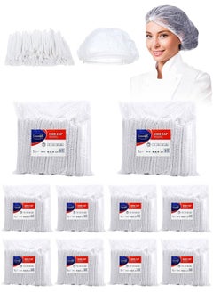 Gesalife Disposable Shower Caps Non Woven Mob Hair Net 19 Inch White Pack of 1000 Pcs  - Image 1