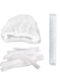 Gesalife Disposable Shower Caps Non Woven Mob Hair Net 19 Inch White Pack of 1000 Pcs  - Image 4