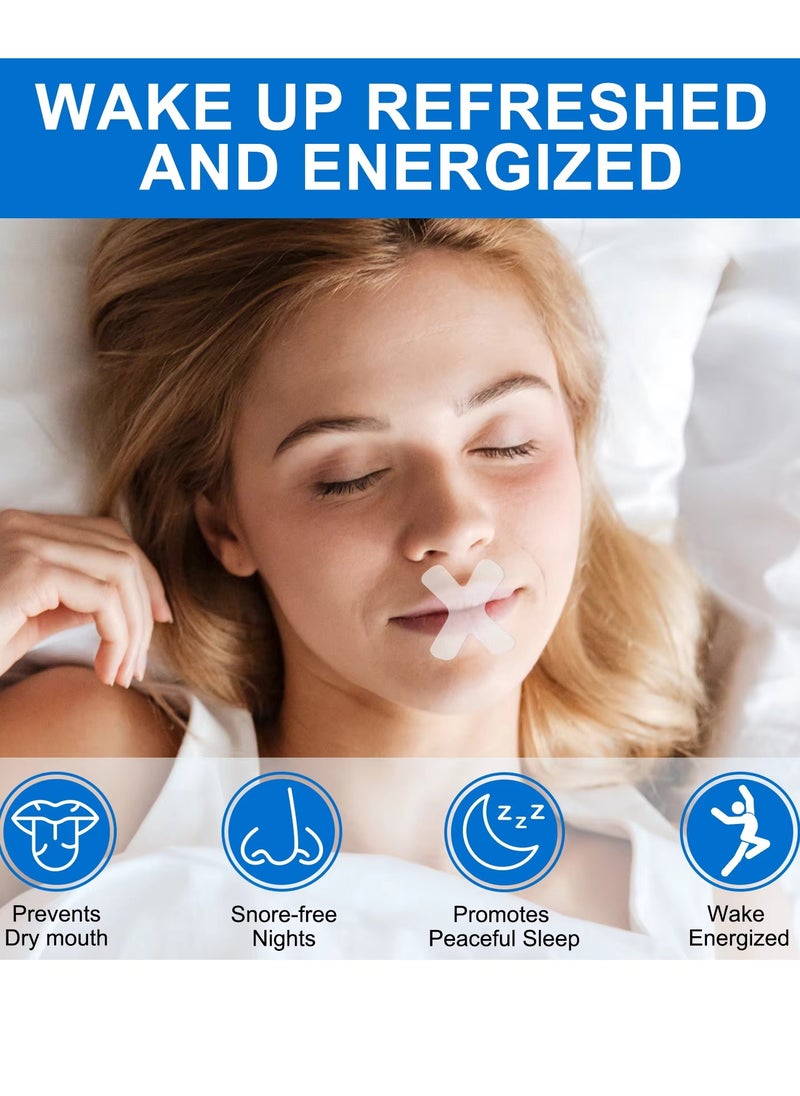 VOGSIG 120Pcs Gentle Transparent Strips Anti Snoring Sleep Tape Disposable Mouth Strips Less Mouth Breathing and Pain Free Removal Tape Reduce Noisy Air Leaks Mouth Tape Sleep Strips  - Image 4