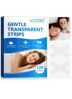 VOGSIG 120Pcs Gentle Transparent Strips Anti Snoring Sleep Tape Disposable Mouth Strips Less Mouth Breathing and Pain Free Removal Tape Reduce Noisy Air Leaks Mouth Tape Sleep Strips  - Image 1
