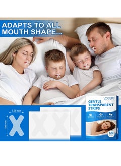 VOGSIG 120Pcs Gentle Transparent Strips Anti Snoring Sleep Tape Disposable Mouth Strips Less Mouth Breathing and Pain Free Removal Tape Reduce Noisy Air Leaks Mouth Tape Sleep Strips  - Image 3