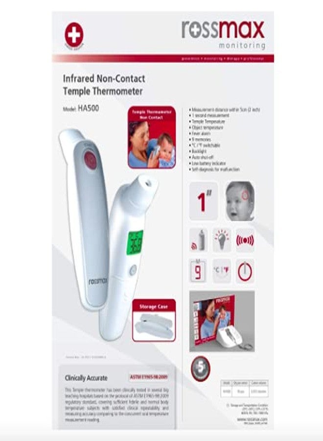 Rossmax HA500 Swiss Design Non-Contact Thermometer - Fast & Accurate Forehead Thermometer for Adults & Kids - Image 1