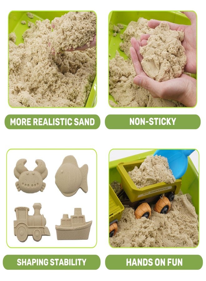 Eaciilee Play Sand Farm Toys, Farm Sensory Bins with 2.2lb Play Sand, Animal, Take Apart Truck Trailer Playset, Creativity Sandbox Toys with Lid for Kids 3 4 5 6 Years Old - Image 2