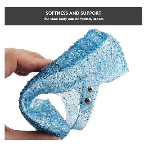 TANDEFLY Princess Girls Sandals Jelly Mary Jane Flats Shoes Dress Up Dance Party Cosplay Shoes for Kids Toddler Blue - Image 4