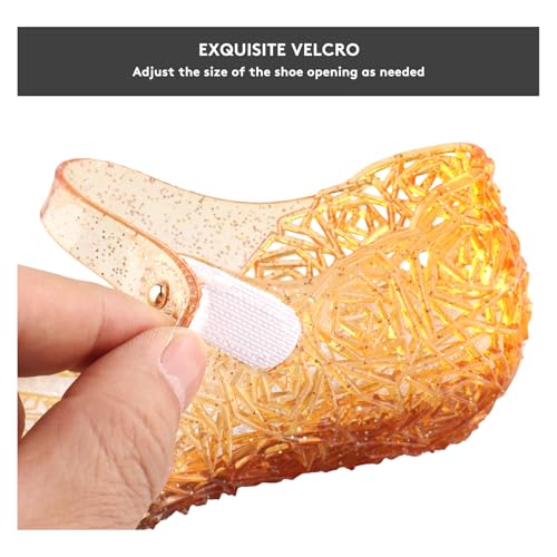 TANDEFLY Princess Girls Sandals Jelly Mary Jane Flats Shoes Dress Up Dance Party Cosplay Shoes for Kids Toddler Blue - Image 3