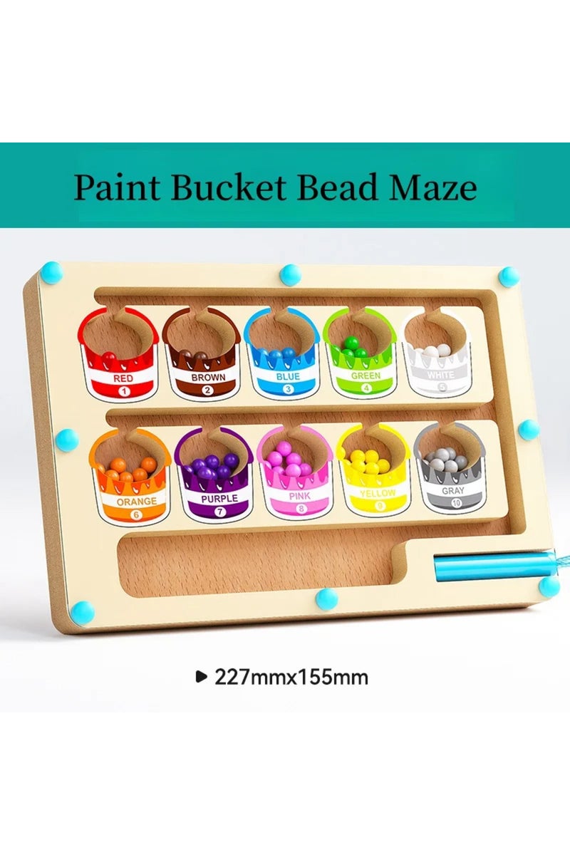 Paint Bucket Juguete laberinto magnético con cuentas digitales magnéticas para práctica de rompecabe