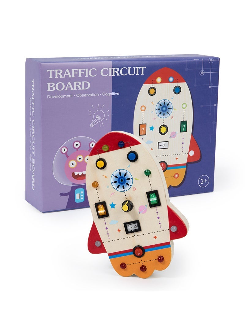 Loquat Montessori Busy Board Toy for Toddlers Rocket LED light busy board 0.28kg
