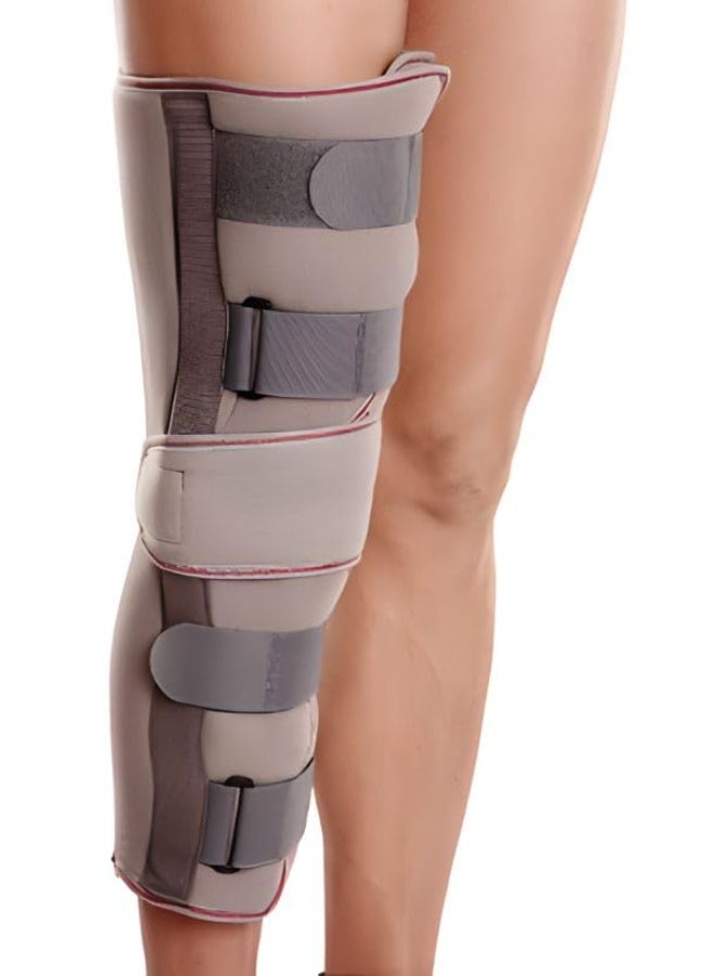 جبيرة تثبيت الركبة - مقاس كبير جداً - دعم كامل أقصى وتثبيت قوي - جودة عالية للتأهيل وتخفيف الألم - Image 1