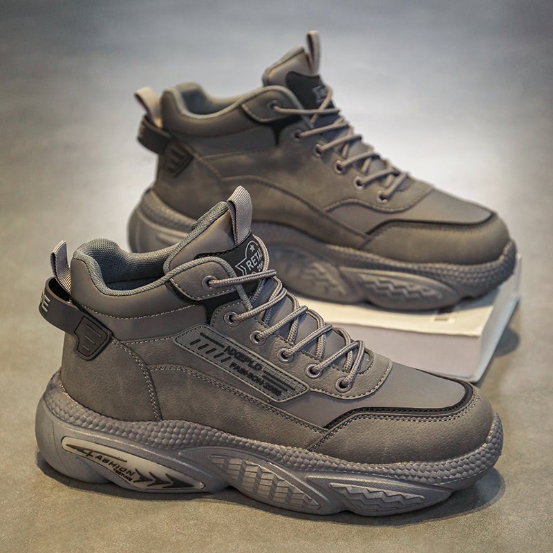 Boots Men'S Shoes 2025 Winter New Retro British Outdoor Wear-Resistant Work Safety High-Top Sports Dad Shoes - Image 3