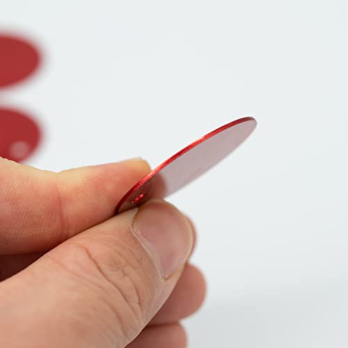 StayMax Round Aluminum Blank Tags Stamping Blanks Engraving Blanks 25 Pack (Red) - Image 5