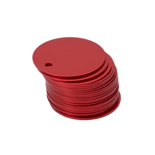 StayMax Round Aluminum Blank Tags Stamping Blanks Engraving Blanks 25 Pack (Red) - Image 3