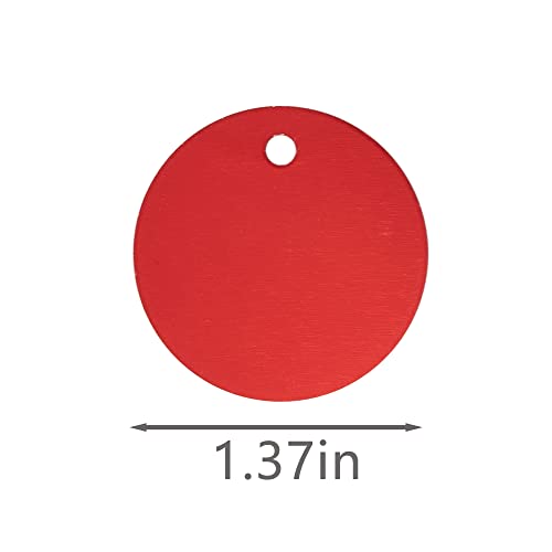 StayMax Round Aluminum Blank Tags Stamping Blanks Engraving Blanks 25 Pack (Red) - Image 2