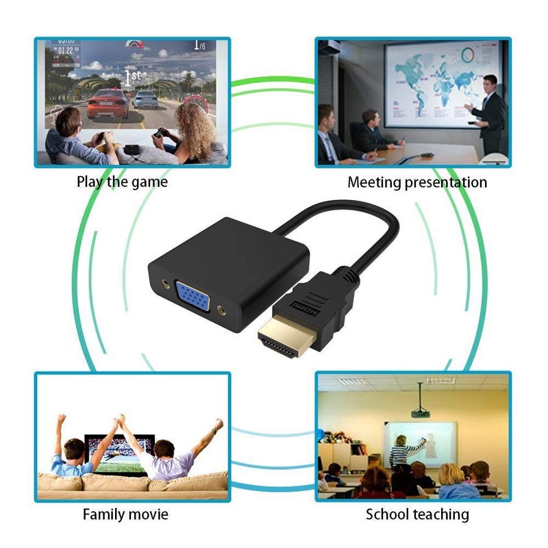 Microware Microware 1080p Hdmi Male to Vga Female Video Converter Adapter Cable Chipset Power for Pc DVD HDTV Tv Connecting Device Supporting A Maximum Resolution - Image 3