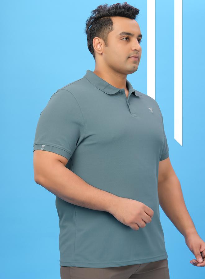 تكنوسبورت تيشيرت بولو سليم فيت سادة مقاس كبير من تكنوسبورت - Image 3