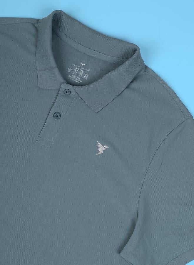 تكنوسبورت تيشيرت بولو سليم فيت سادة مقاس كبير من تكنوسبورت - Image 5