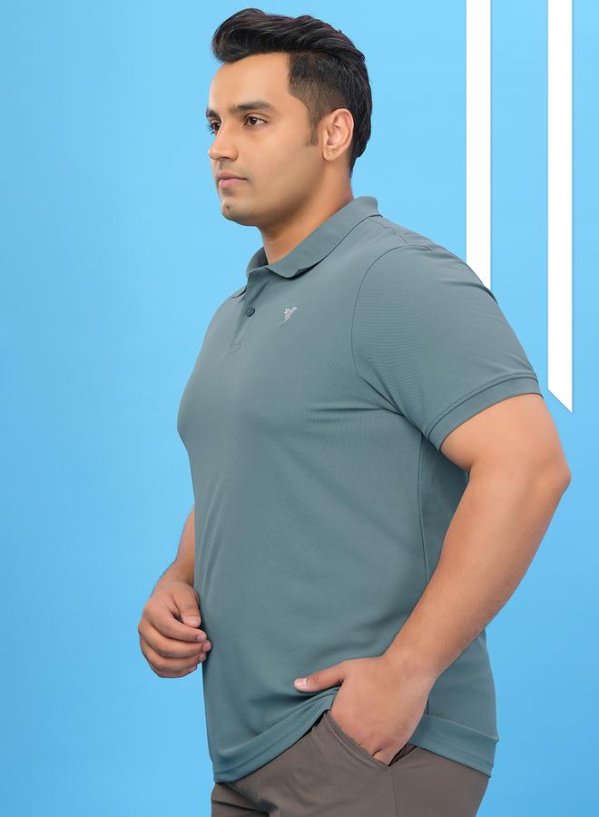 Technosport Plus Size Solid Slim Fit Polo T-Shirt - Image 2