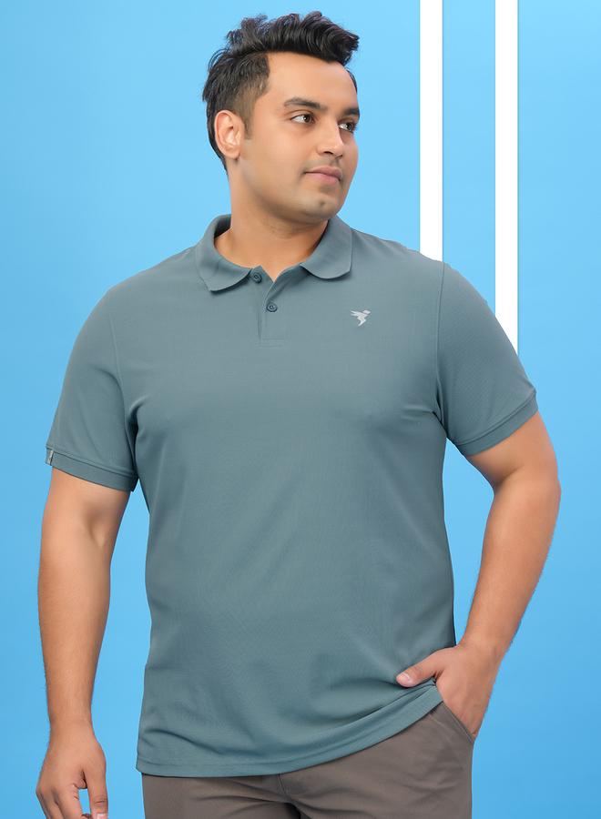 Technosport Plus Size Solid Slim Fit Polo T-Shirt - Image 1