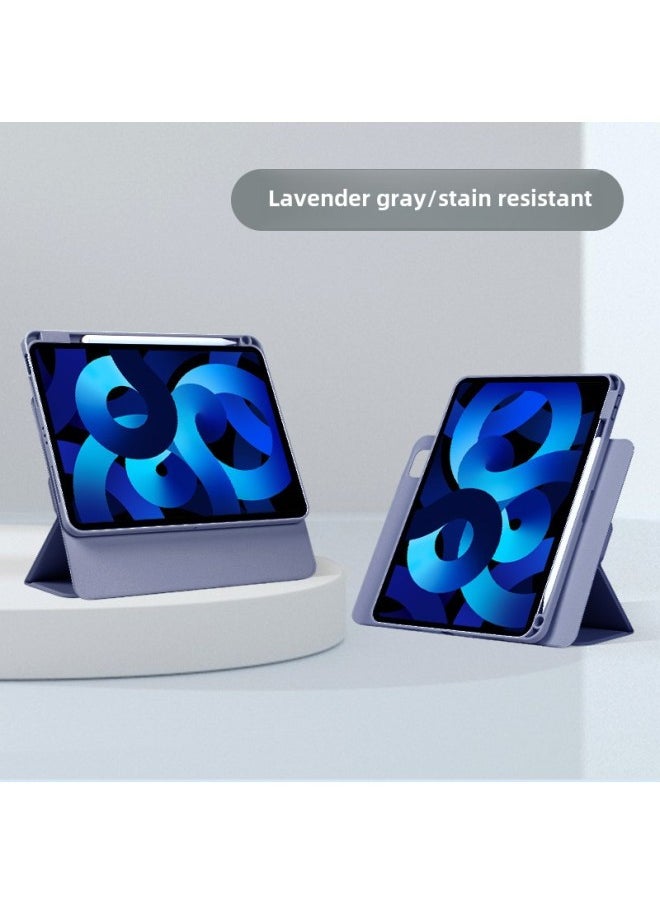 720 Rotating Protective Case Air54 Magnetic Split Ipad Pro 10.2 Compatible Ipad Protective Cover Digital Computer Accessories-Color:Anti-fouling Material/Lavender Ash ]-Applicable Model:Ipad 10/11 Generation (a14/a16)
