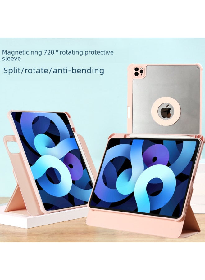 720 Rotating Protective Case Air54 Magnetic Split Ipad Pro 10.2 Compatible Ipad Protective Cover Digital Computer Accessories-Color:Anti-fouling Material/Lavender Ash ]-Applicable Model:Ipad 10/11 Generation (a14/a16)