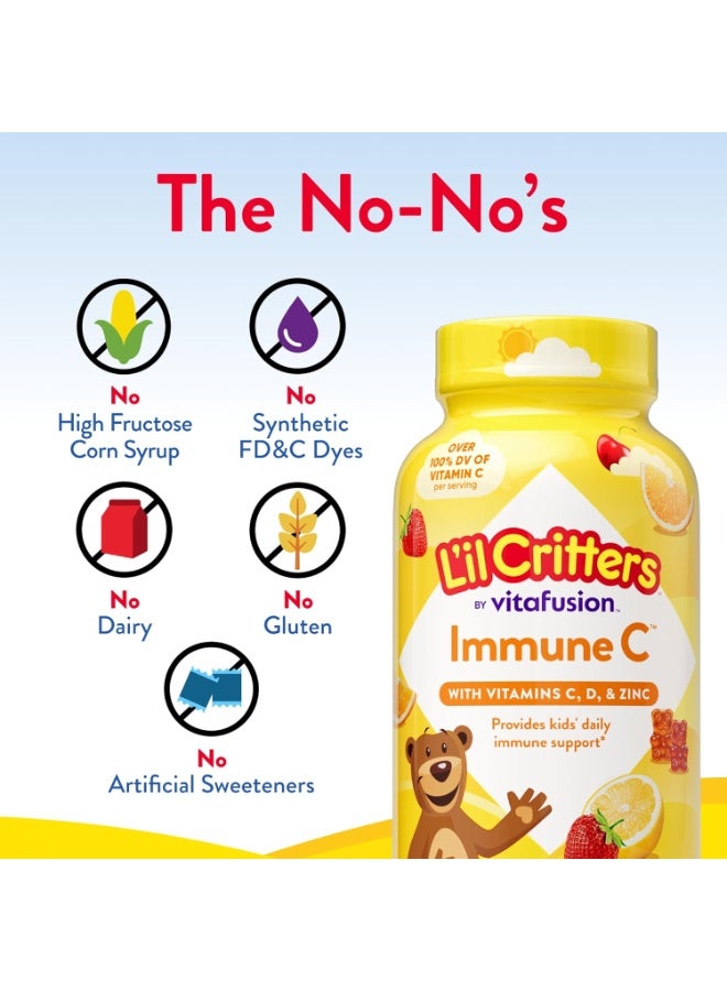 Lil Critters L'il Critters Kids Immune C | Vitamin C and Zinc Gummies | 190 Count | Assorted Fruit Flavors | Gluten and Dairy-Free Children's Gummy Supplement - Image 5