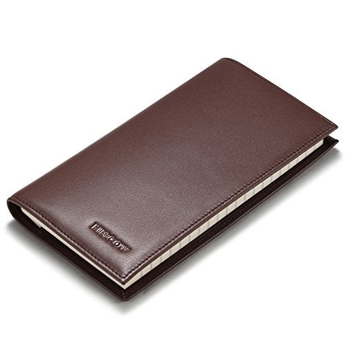 HISCOW Minimalist Leather Checkbook Cover for Men & Women - Italian Calfskin (Brown) - Image 5
