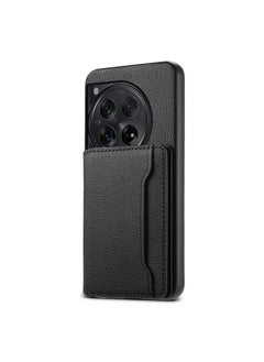 For OnePlus Ace 3 Calf Texture Card Bag Design Full Coverage Phone Case(Black)