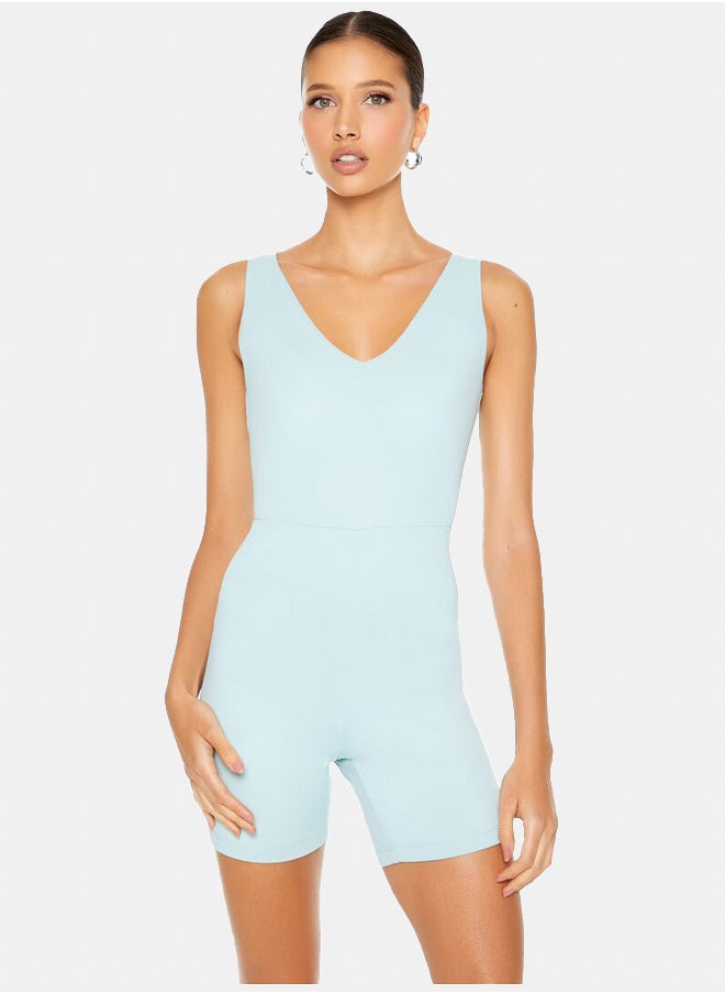 FOREVER 21 Fitted Sleeveless V-Neck Romper  - Image 5