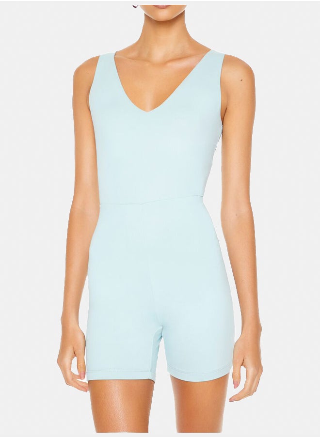 FOREVER 21 Fitted Sleeveless V-Neck Romper  - Image 4