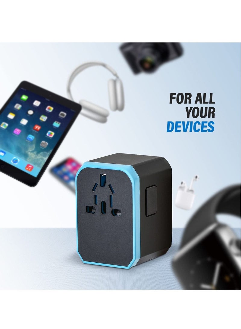 Universal Travel Adapter, International Plug Adaptor Outlet Wall Charger Converter with 5.6A Smart Power and 3.0A USB Type C US to EU, AU, UK, USA - Image 4