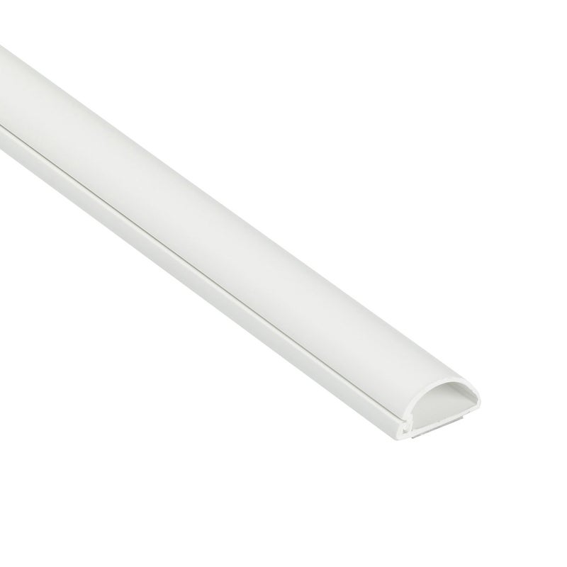 D-Line DLine Half Round Cord Hider Patented Cable Cover Hide TV Wall Mount Wires Raceway for Cords Decorative Wire Covers Paintable Adhesive Cable Concealer 1x 078in W x 039in H x 39in LWhite - Image 2