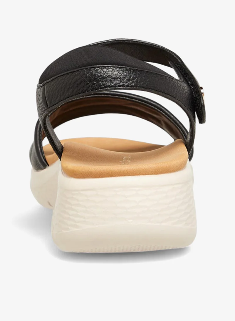 Le Confort Solid Sandals with Hook and Loop Closure