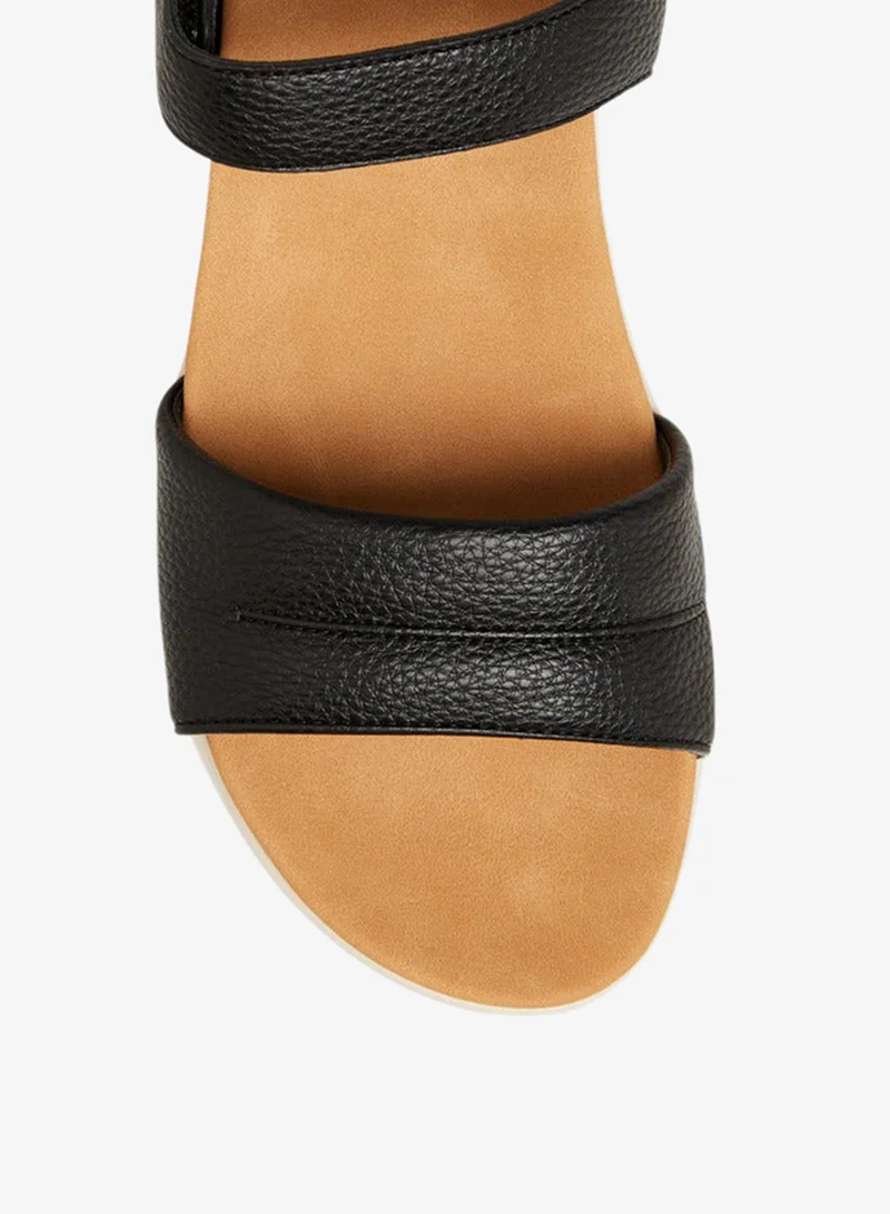 Le Confort Solid Sandals with Hook and Loop Closure