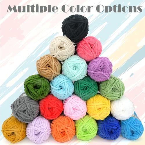 YARFOFUN Velvet Chenille Yarn for Crocheting,Olive Green Fluffy Velvet Plush Thick Soft Chunky Chenille Baby Blanket Yarn for Crocheting Knitting Amigurumi Beginners 50g(Olive Green - Image 4
