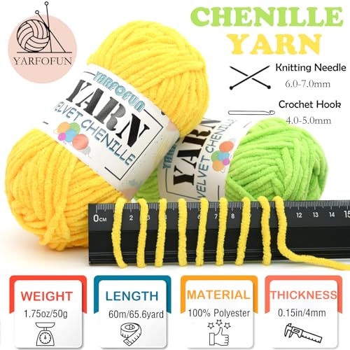YARFOFUN Velvet Chenille Yarn for Crocheting,Olive Green Fluffy Velvet Plush Thick Soft Chunky Chenille Baby Blanket Yarn for Crocheting Knitting Amigurumi Beginners 50g(Olive Green - Image 3