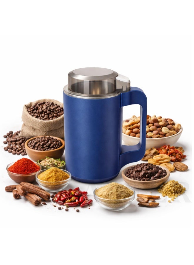 Portable Electric Coffee & Spice Grinder with Handle & Clear Lid - Image 2