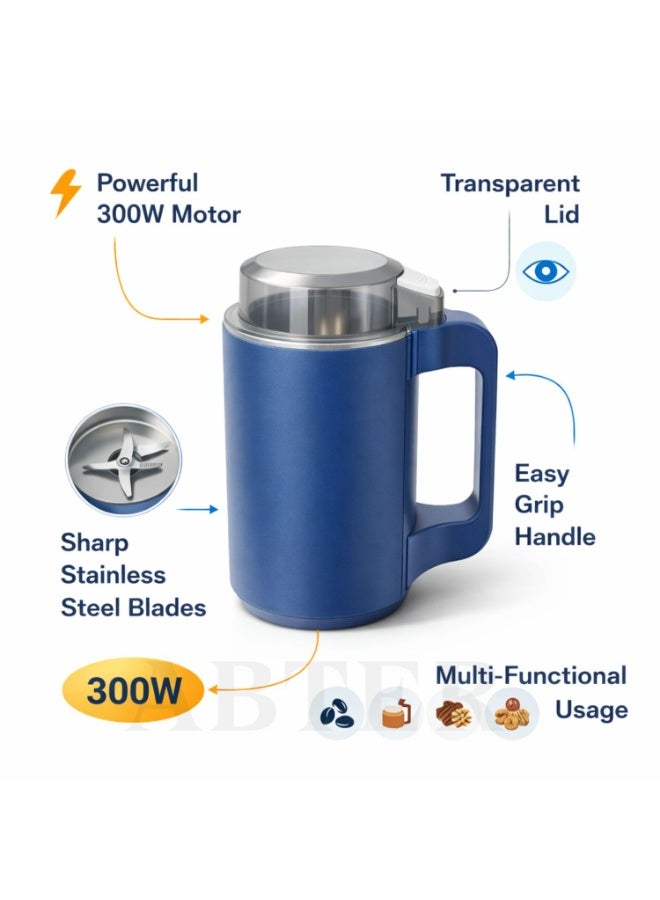 Portable Electric Coffee & Spice Grinder with Handle & Clear Lid - Image 3