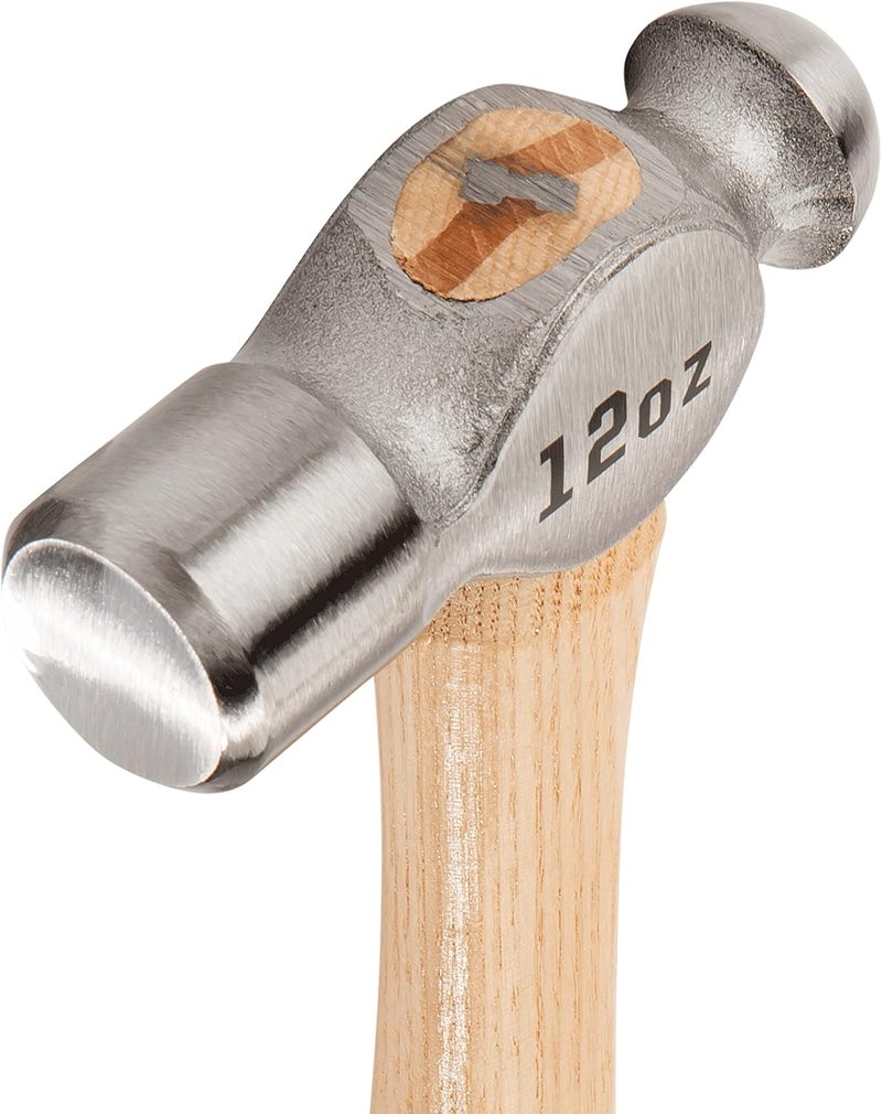 Estwing Sure Strike Ball Peen Hammer - 12 oz Metalworking Tool with Forged Steel Head & Hickory Wood Handle - MRW12BP - Image 2
