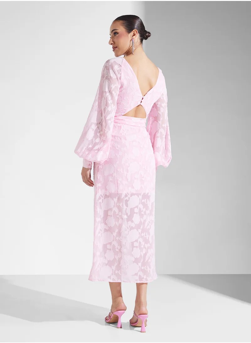 PRETTY LAVISH Sadie Midaxi Jacquard Dress