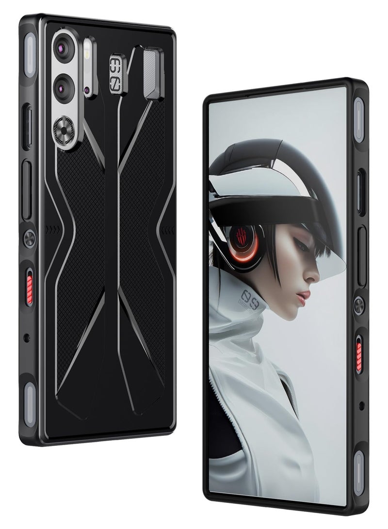 SYOSI Red Magic 9 Pro/Pro+ Case, Slim Flexible TPU Phone Cover, Anti-Scratch and Shockproof for Nubia Redmagic 9 Pro/Pro +, Black - Image 1