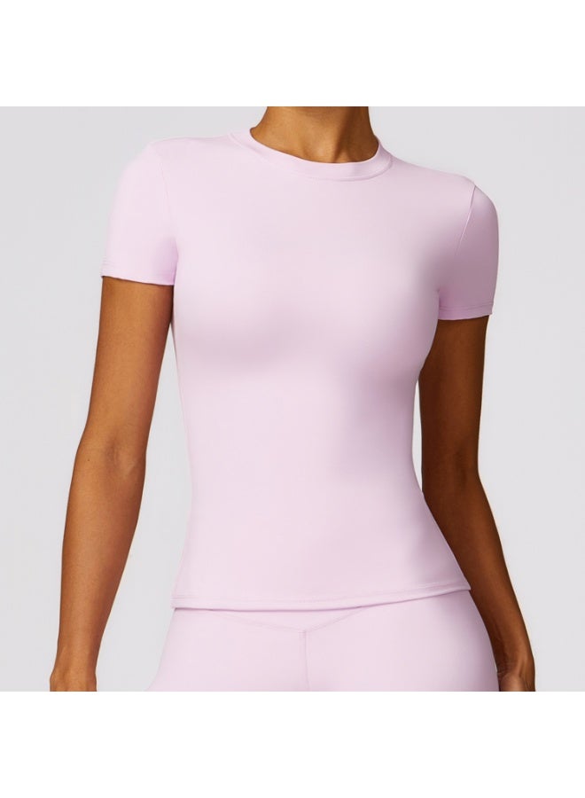 Women's Sports T Shirt Summer Short Sleeve Running Round Neck Breathable Stretchy Yoga Slim Fitness Active Top Tee - Image 1